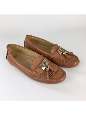 Antonio Melani Womens Barrin Tan Leather Driving Moc Loafers Tassel size 5.5